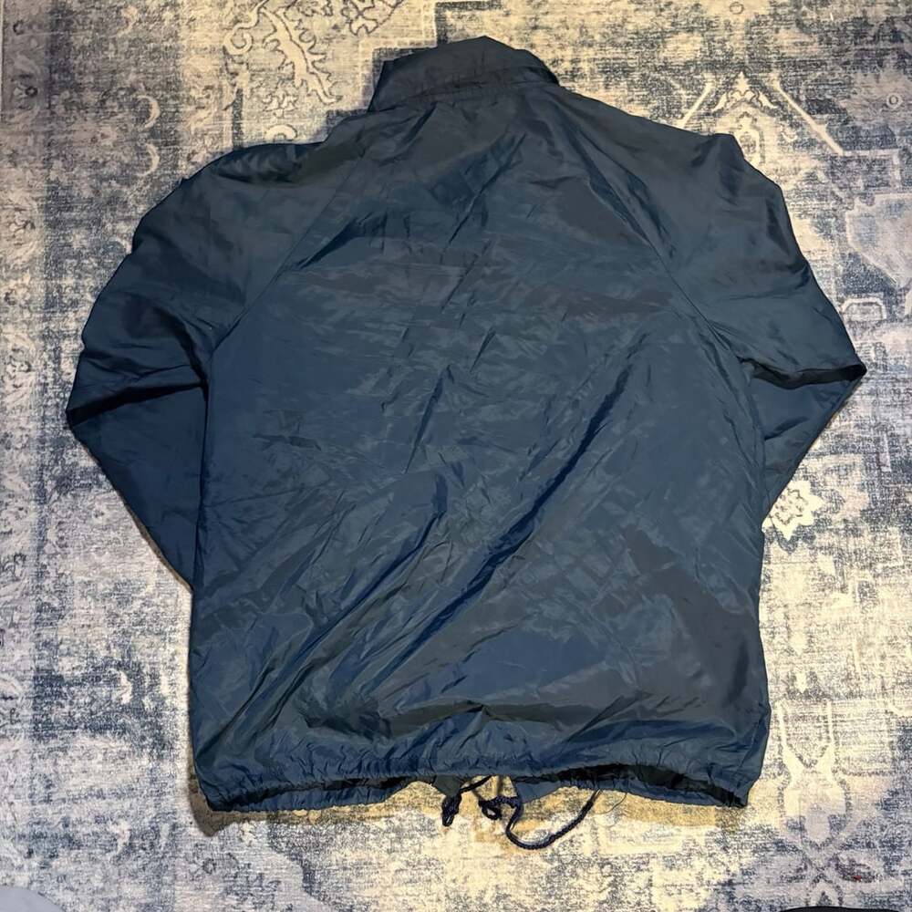 Vintage Navy Blue Nylon Coaches Jacket with Eleanor Embroidery Size M - Picture 4 of 4